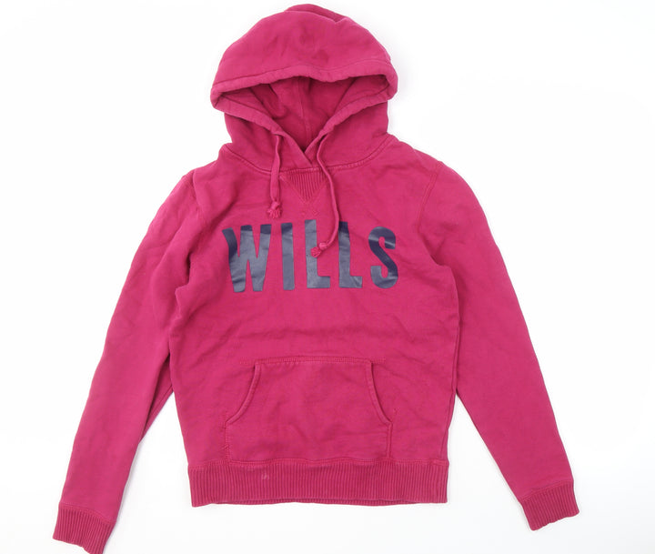Jack Wills Women's Pink Hoodie, Size 10, Hooded & Logo