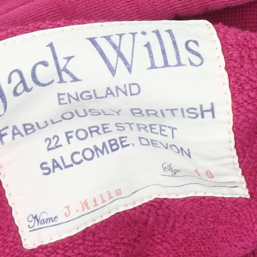 Jack Wills Women's Pink Hoodie, Size 10, Hooded & Logo
