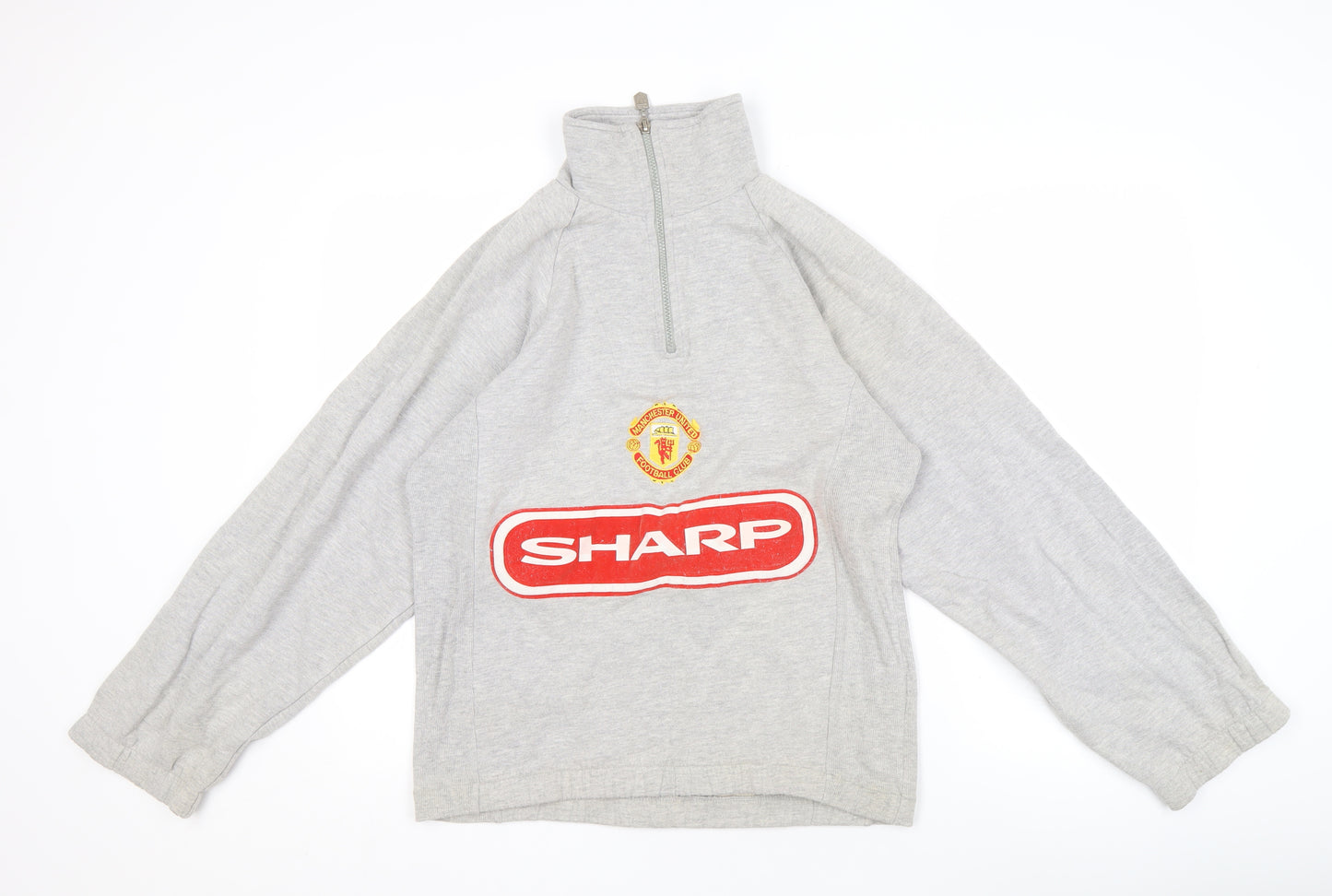 Manchester United Men's Grey 1/4 Zip Sweatshirt S