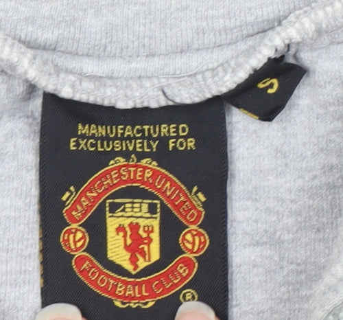 Manchester United Men's Grey 1/4 Zip Sweatshirt S