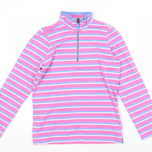 Joules Teens Pink Striped Sweatshirt 152 Zip Casual