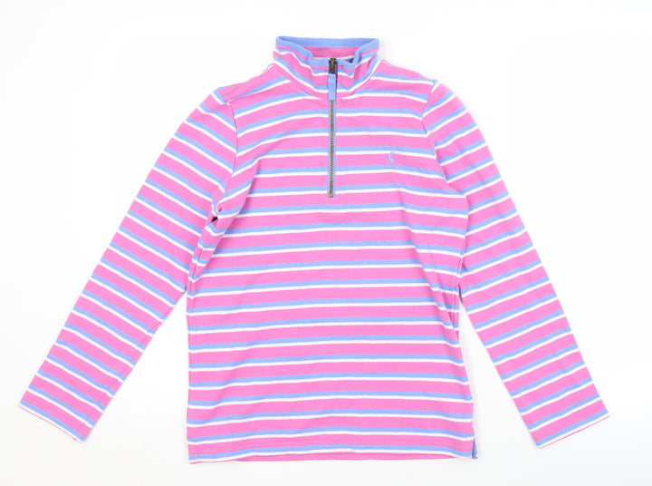 Joules Teens Pink Striped Sweatshirt 152 Zip Casual