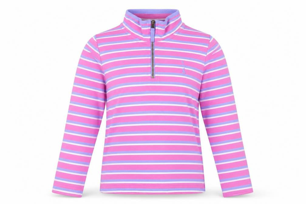Front view of Joules Teens Pink Striped Sweatshirt 152 Zip Casual