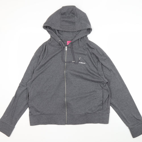 LA Gear Women's Grey Full Zip Hoodie Size 16 with Logo