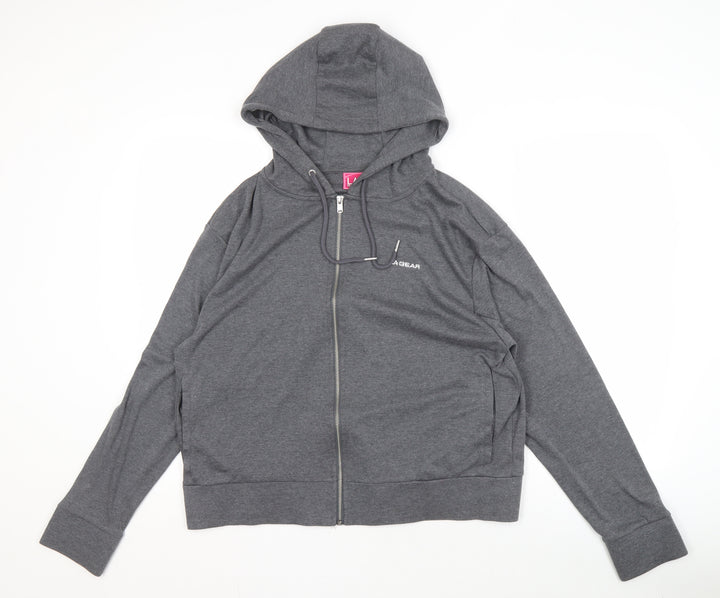 LA Gear Women's Grey Full Zip Hoodie Size 16 with Logo