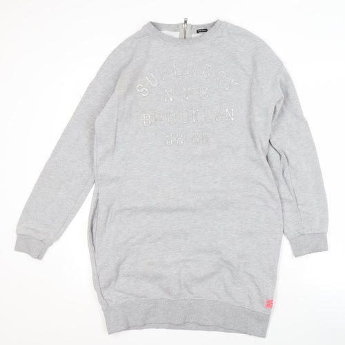 Superdry Women's Grey Sweatshirt Dress S