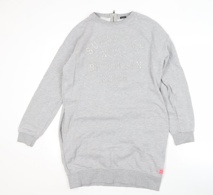Superdry Women's Grey Sweatshirt Dress S