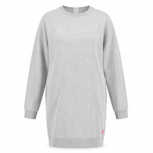 Front view of Superdry Women's Grey Sweatshirt Dress S