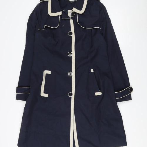 Debenhams Women's Blue Trench Coat Size 14
