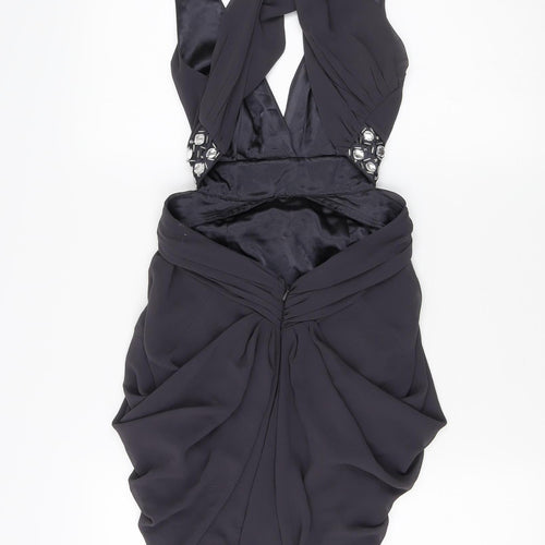 Lipsy Women's Black Halter Bodycon Dress Size 8 Party