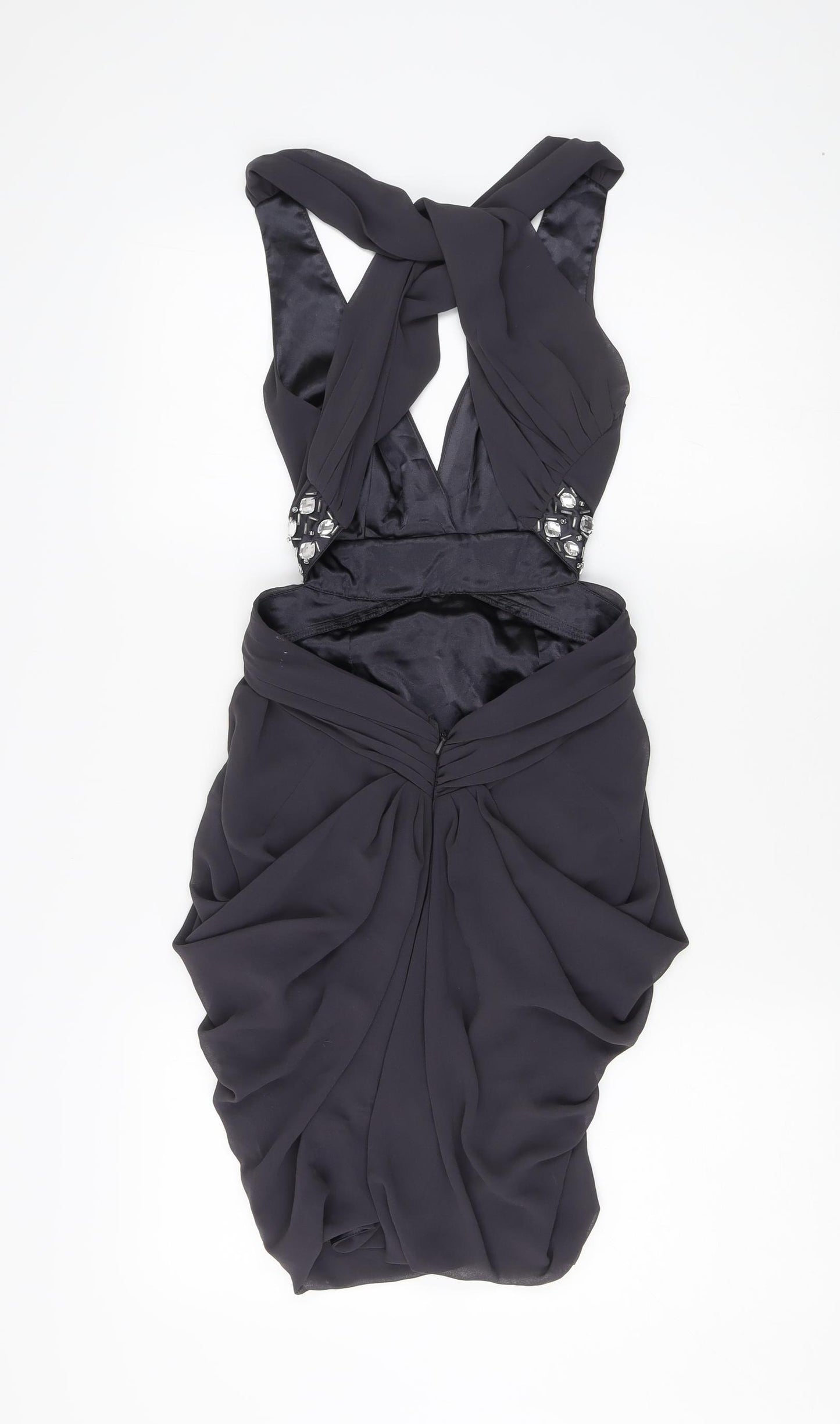 Lipsy Women's Black Halter Bodycon Dress Size 8 Party