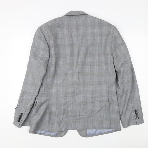 Marks and Spencer Men's Grey Check Blazer, 40
