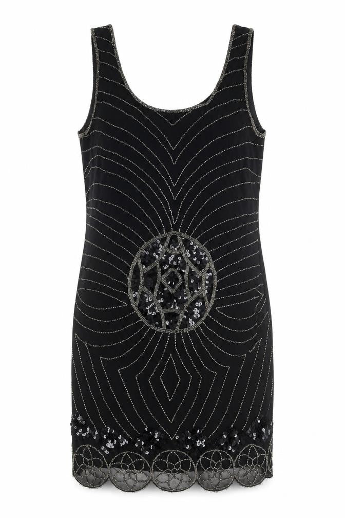 AX Paris Women's Black Sequined Sleeveless Dress Size 14