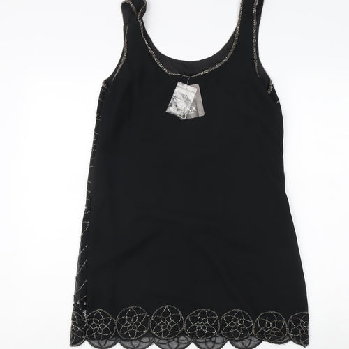 AX Paris Women's Black Sequined Sleeveless Dress Size 14