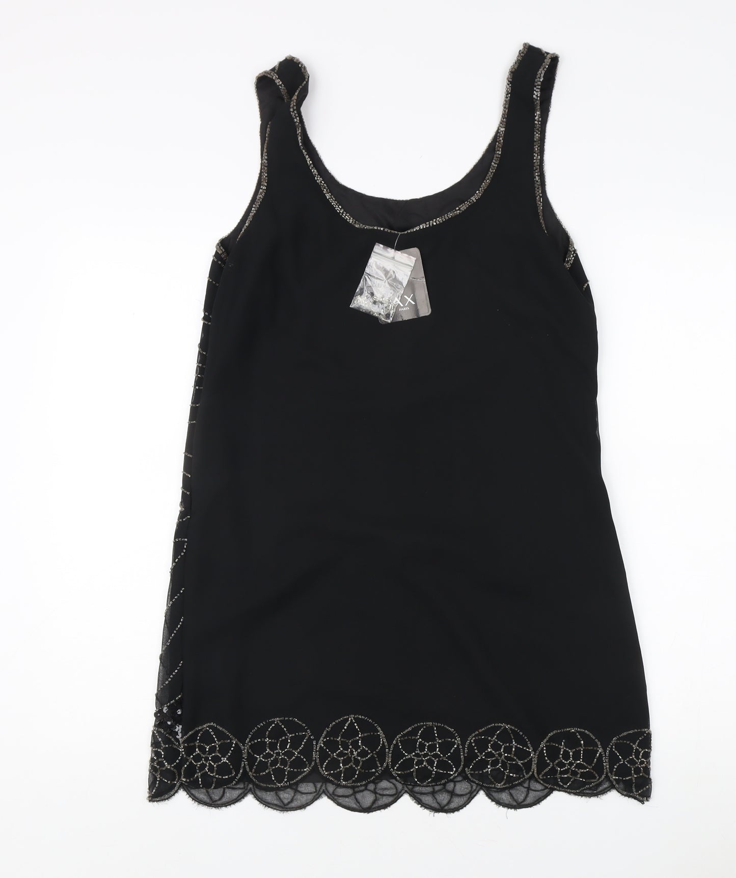 AX Paris Women's Black Sequined Sleeveless Dress Size 14