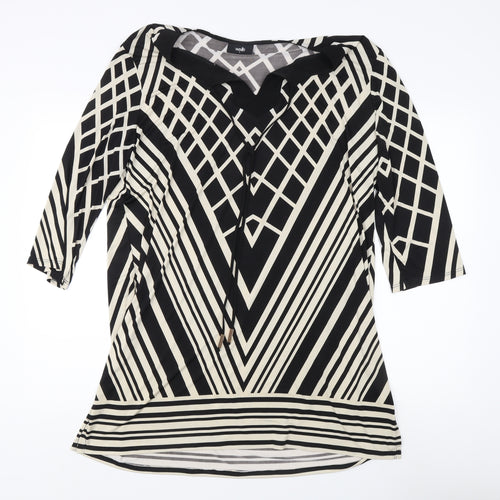 Wallis Women’s Black Geometric Viscose Dress L