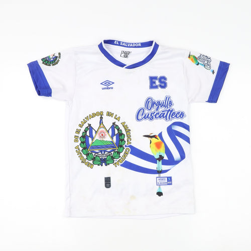 Umbro Boys White Graphic Print Football T-Shirt, Size 10 Years