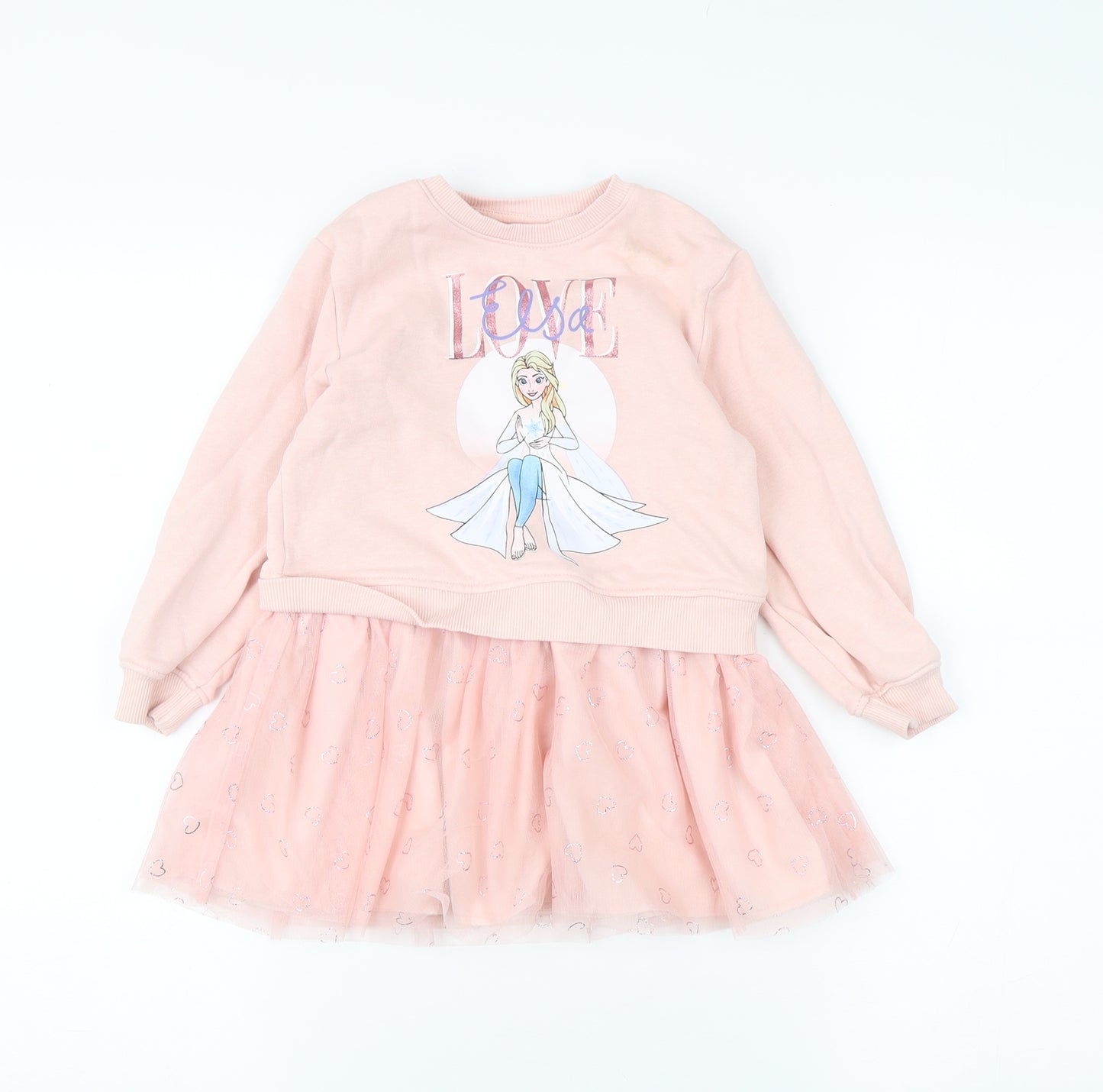 Disney Frozen Pink Dress, Girls 3-4Y, Long Sleeve, Eco-Friendly