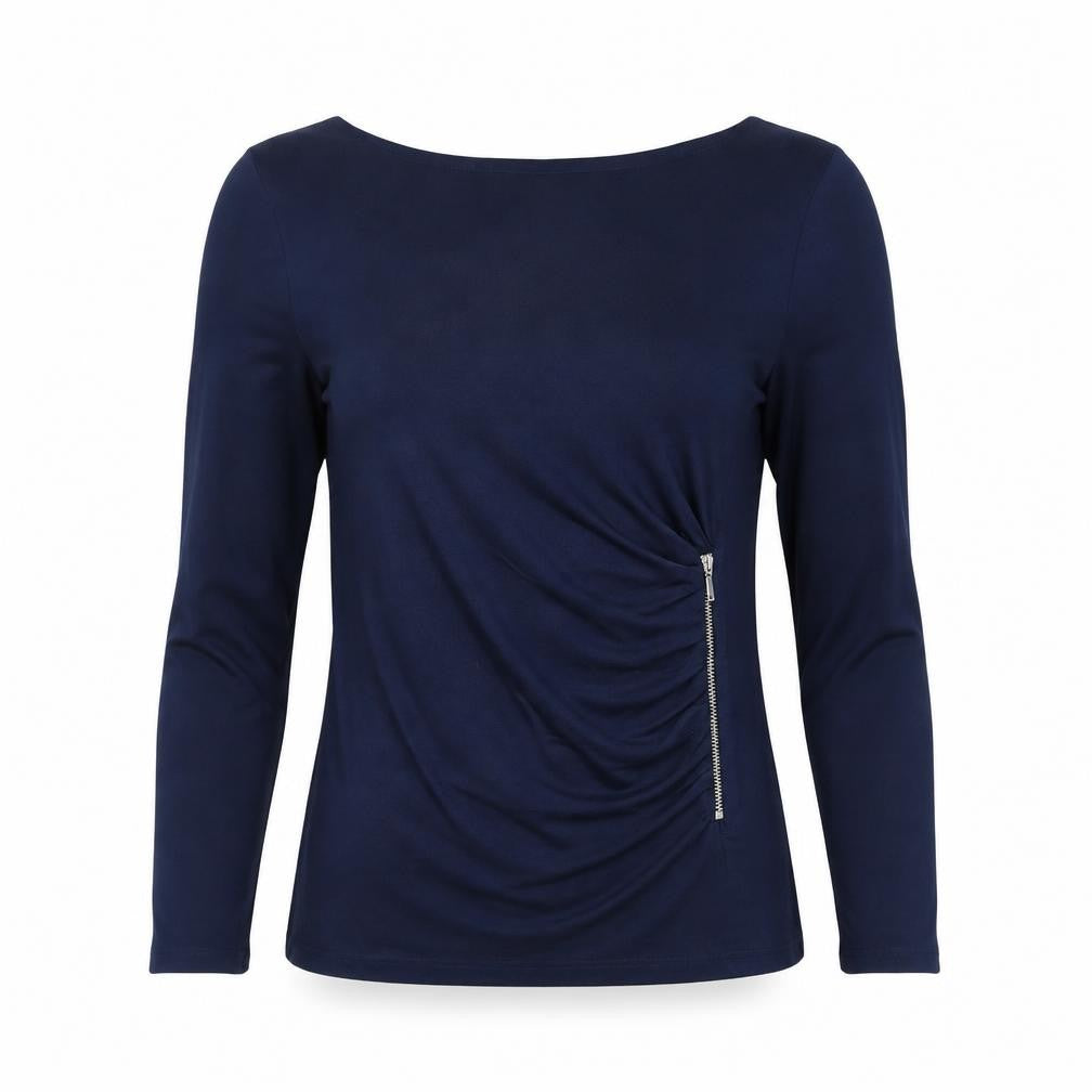 Front view of Phase Eight Women's Blue Boat Neck Top, size 12