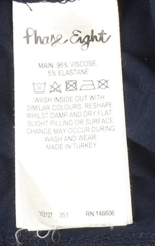 Phase Eight Women's Blue Boat Neck Top Size 12