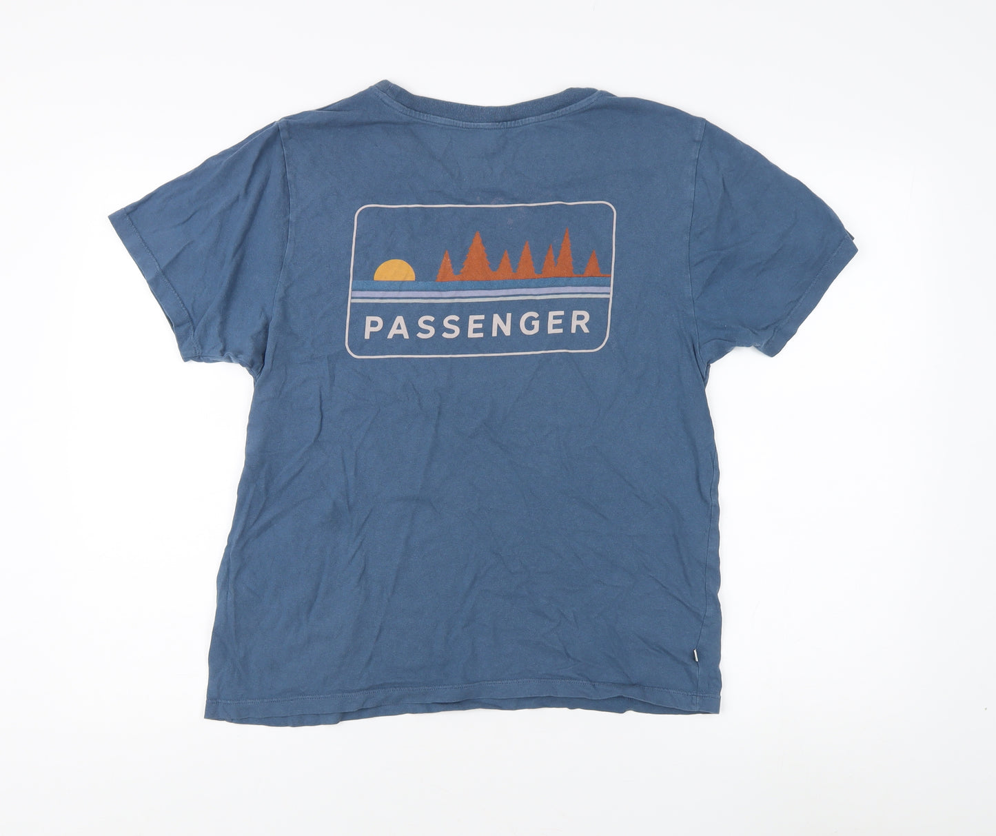 Passenger Men's Blue Graphic Crew Neck T-Shirt L