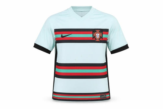 Front view of Nike boys’' blue football jersey m athletic fit