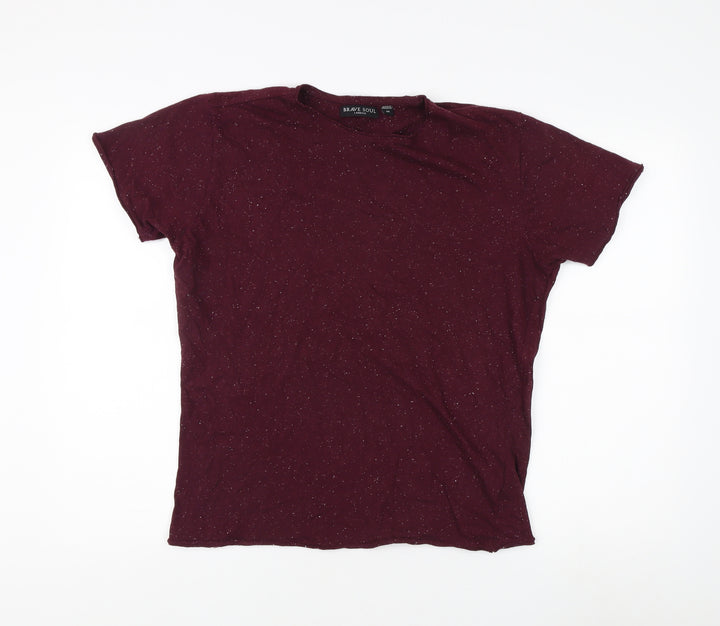 Brave Soul Unisex Red M T-Shirt, Cotton Blend Casual