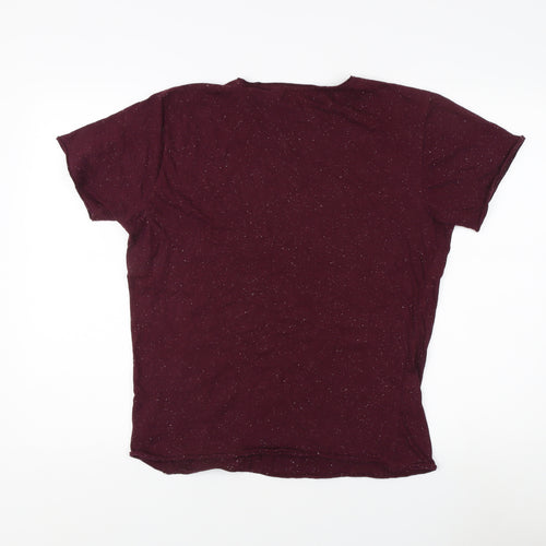 Brave Soul Unisex Red M T-Shirt, Cotton Blend Casual