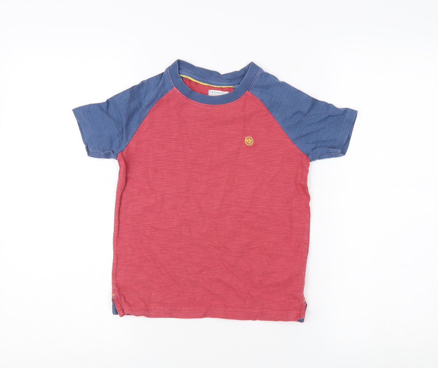 FatFace Boys Colourblock T-Shirt, 5-6 Yrs, Red/Blue, Casual