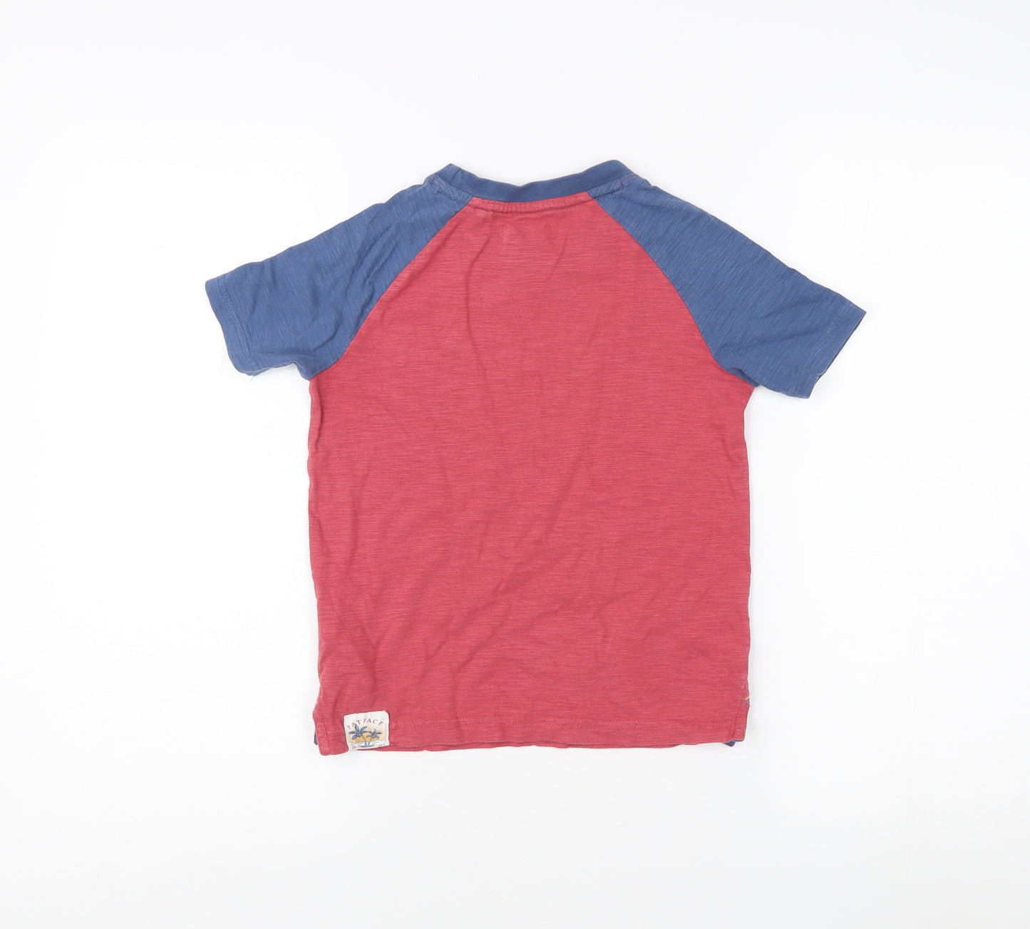 FatFace Boys Colourblock T-Shirt, 5-6 Yrs, Red/Blue, Casual