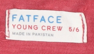 FatFace Boys Colourblock T-Shirt, 5-6 Yrs, Red/Blue, Casual