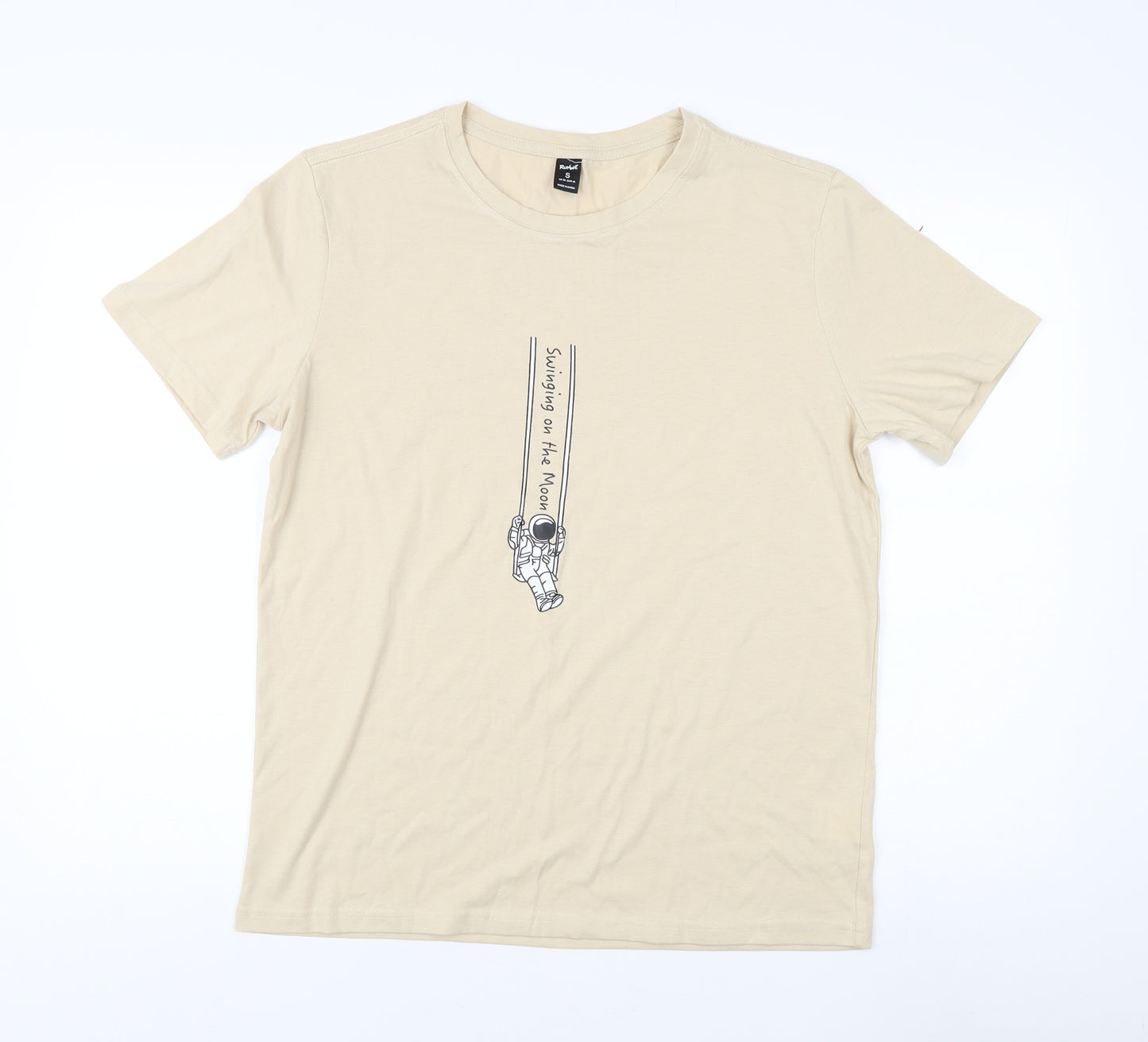 Mindful Men's Beige Graphic Print T-Shirt S