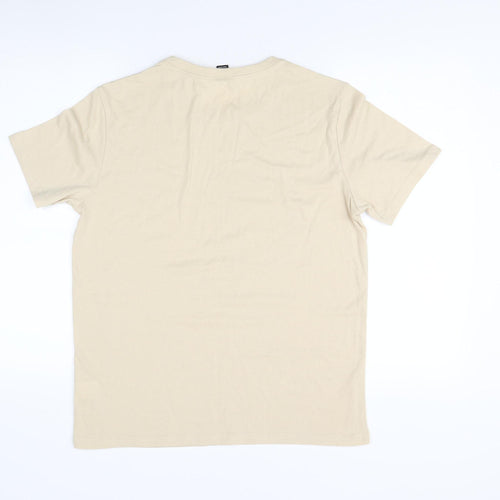 Mindful Men's Beige Graphic Print T-Shirt S