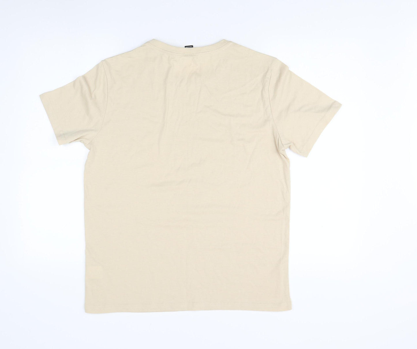 Mindful Men's Beige Graphic Print T-Shirt S