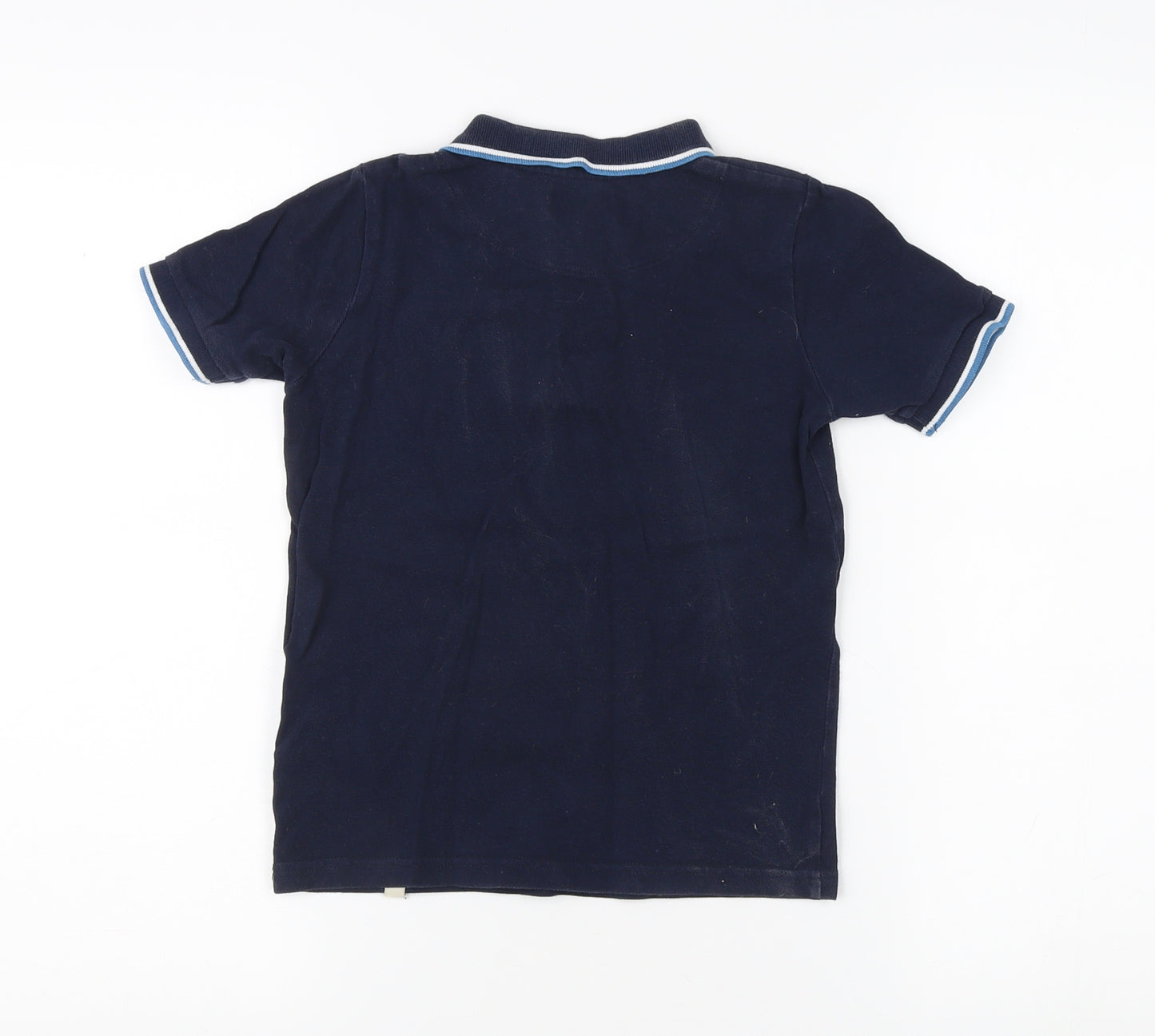 Penguin Boys Blue Polo Shirt, Size 7-8Y, Short Sleeve