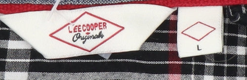Lee Cooper Men's Black Plaid Short Sleeve Shirt L
