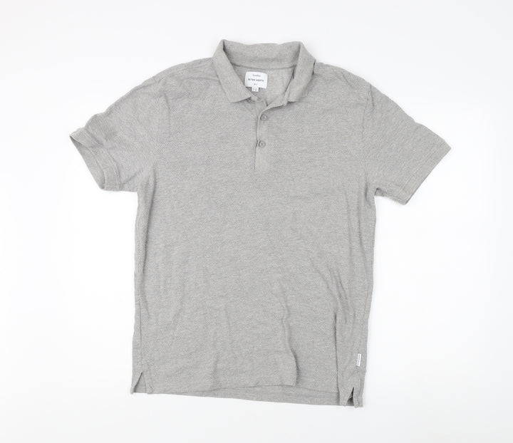 Peter Werth Men's Grey Polo Shirt, Size L, Casual Style