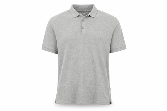 Front view of Peter Werth Men's Grey Polo Shirt, size L, Casual Style
