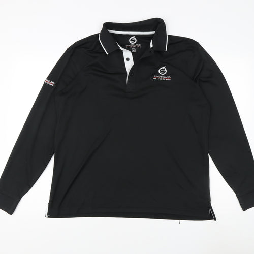 Sunderland of Scotland Men's Black Button-Up Polo, M