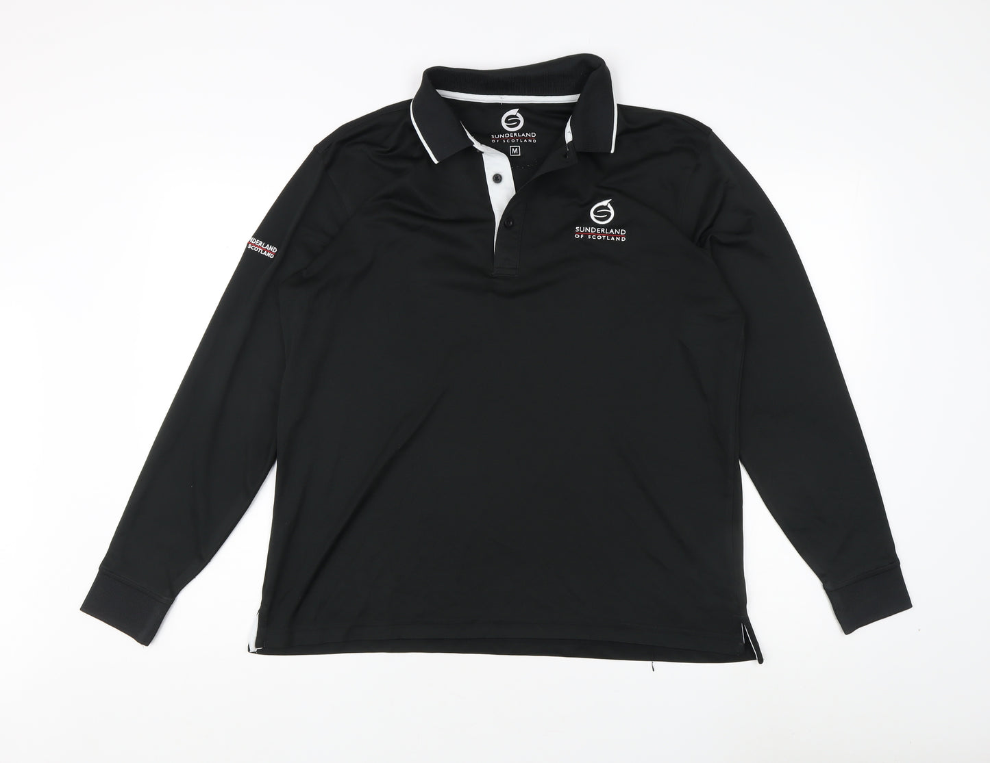 Sunderland of Scotland Men's Black Button-Up Polo, M
