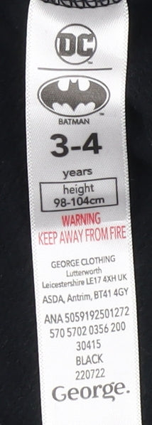 George Boys' Black Batman Pullover Sweatshirt, 3-4 Years