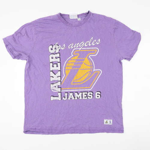 NBA Unisex Adults Purple XL Crew Neck T-Shirt Sports