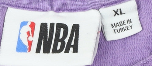 NBA Unisex Adults Purple XL Crew Neck T-Shirt Sports