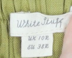 White Stuff Women's Green Linen Wide-Leg Trousers, Size 10