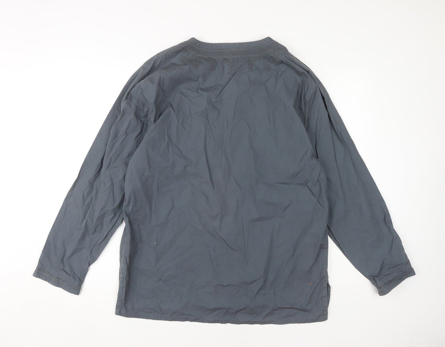 GAP Women's Grey Embroidered Blouse M