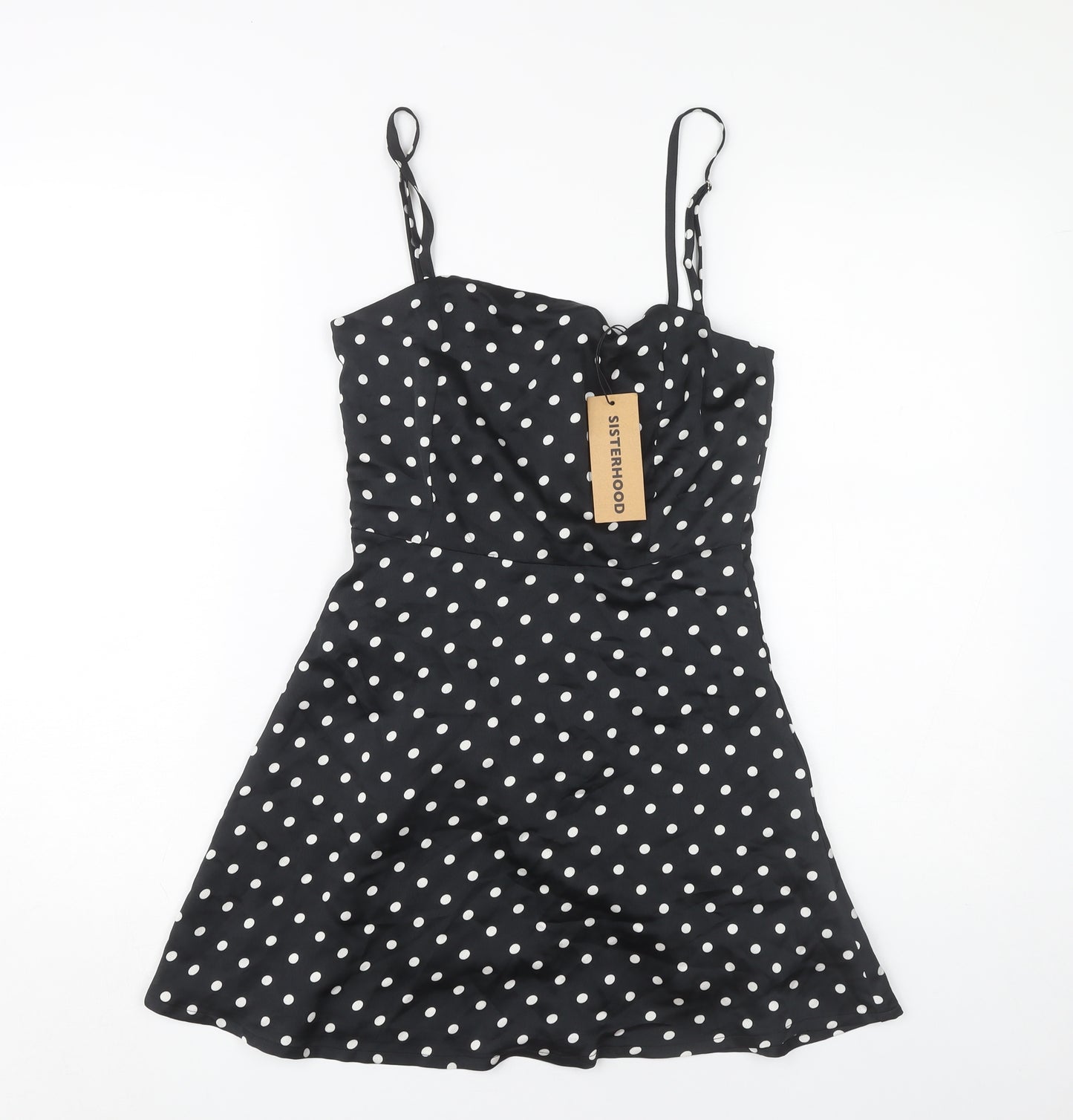 Sisterhood Women's Black Polka Dot A-Line Dress S