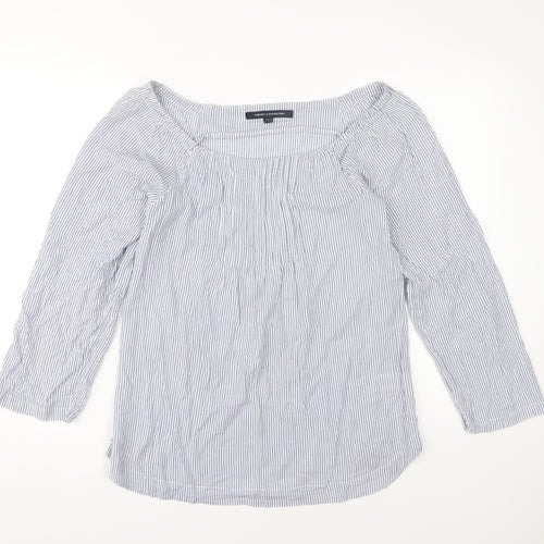 French Connection Women's Blue Striped Top Size 4