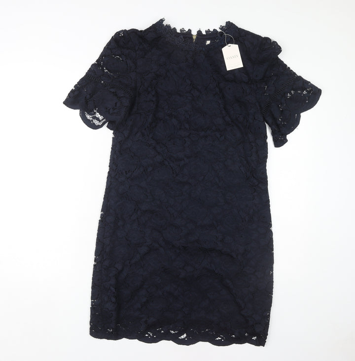Oasis Women's Blue Lace Sheath Dress UK 10 Cocktail