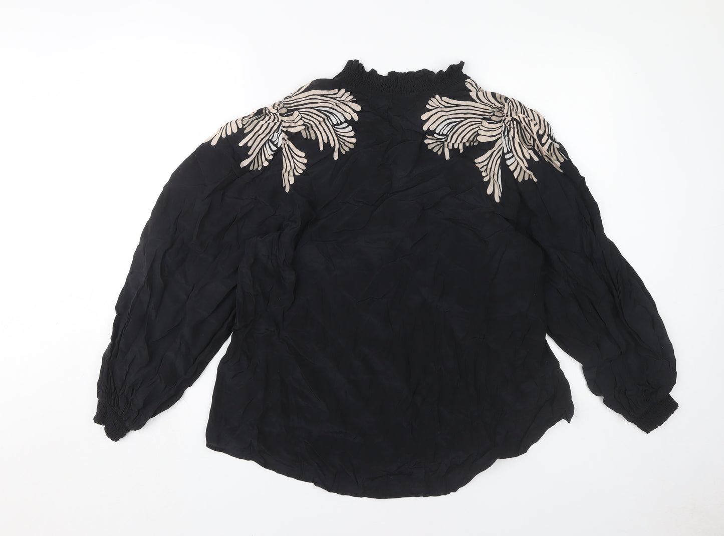 Mint Velvet Women's Black Embroidered Blouse M