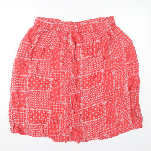 Cotton Traders Women's Red Geometric Skirt Size 18
